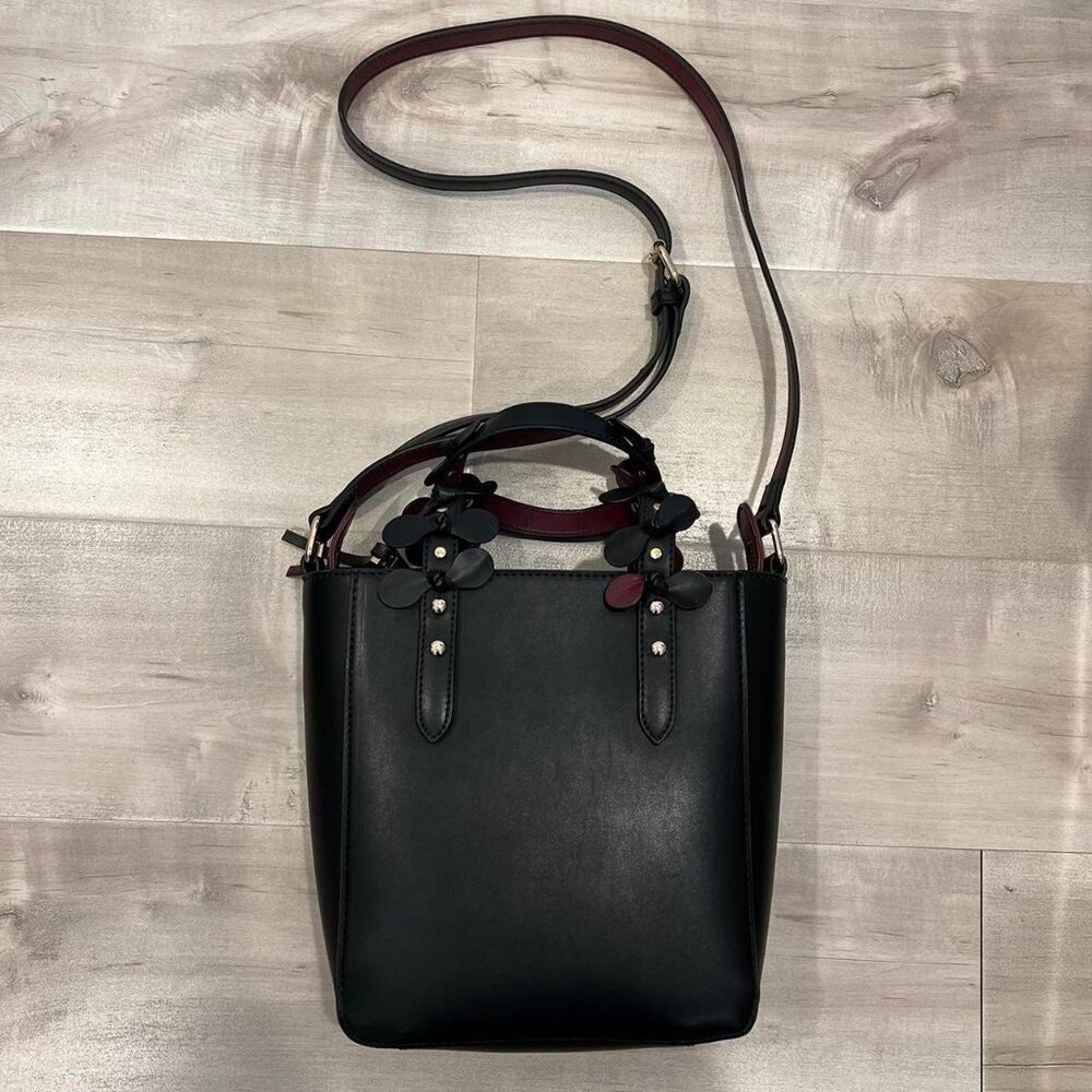 Zara black and burgundy mini bag with a touch of glamour